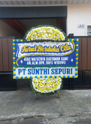 Papan Bunga Duka di Menteng Atas